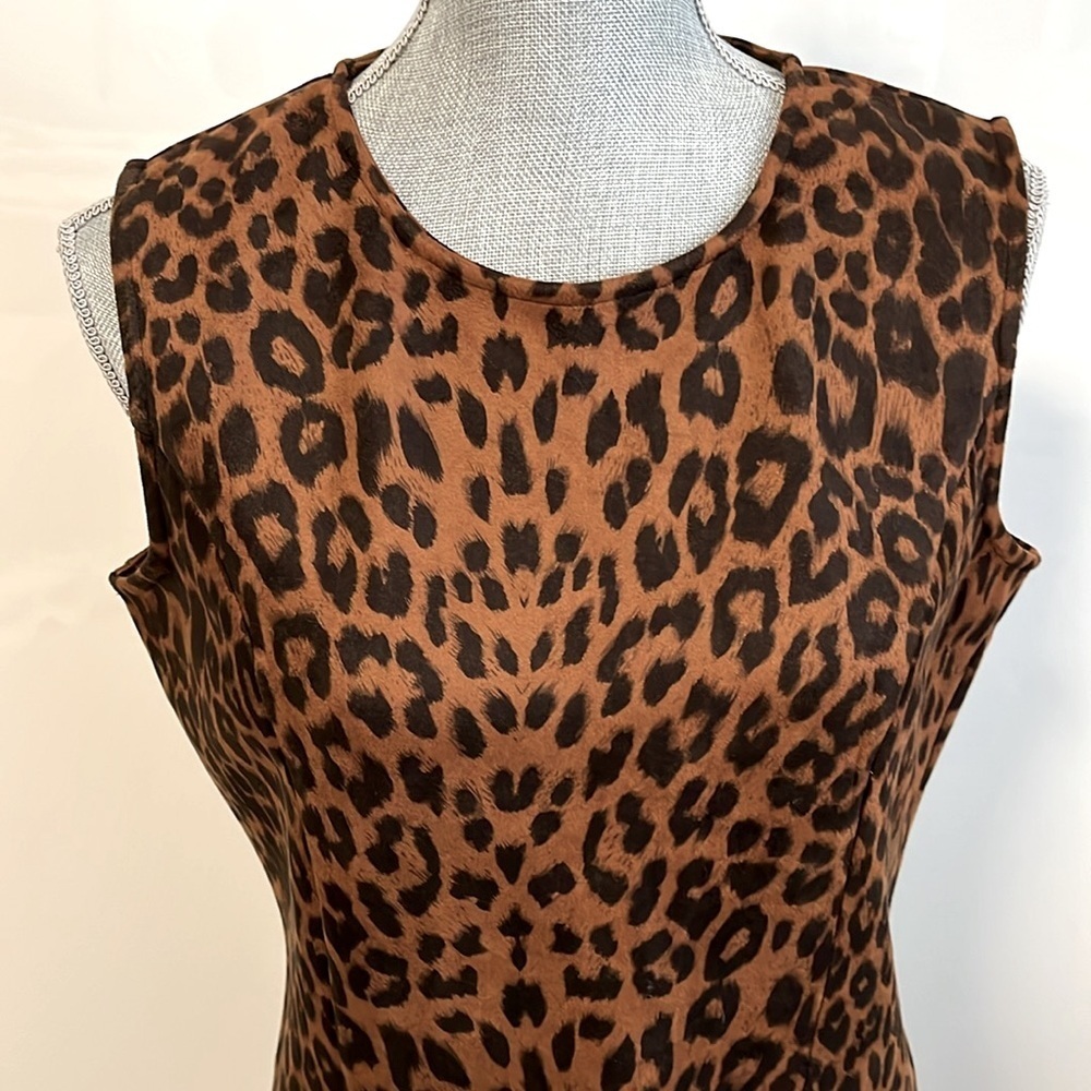 GUILLAUME NWOT Sleeveless Classic Leopard Print Fitted Tank Dress, Size S - Picture 2 of 12